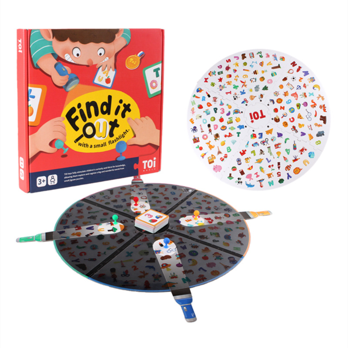 『子供のボードゲーム』 懐中電灯で色んなものを見つけて集める！ボードゲーム｜みんなで一緒に照らして！子供の手と目の協調性や脳の発達に役立つ|undefined
