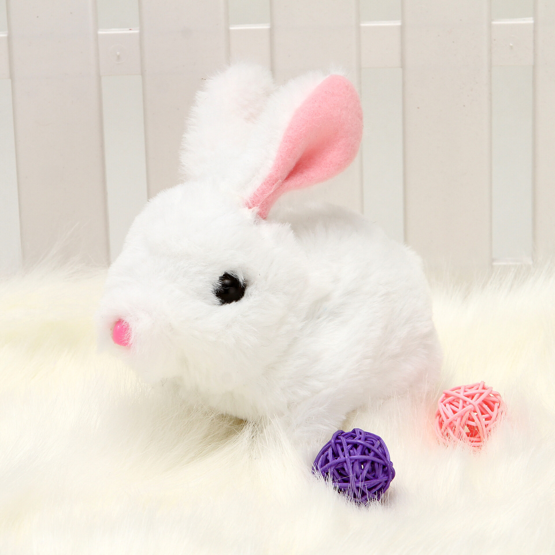 『おすすめぬいぐるみ』ウサギ電動おもちゃ｜ぴょんぴょん跳ねるウサギ、可愛いすぎ！ホワイト・ピンク2色あり、最高の子供お誕生日プレゼント！|undefined