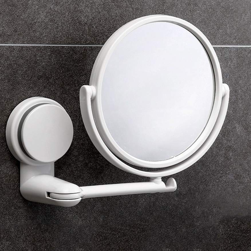 化粧鏡 壁付けミラー 吸盤付き 浴室両面鏡｜角度は180度から360度まで自由に調整できる