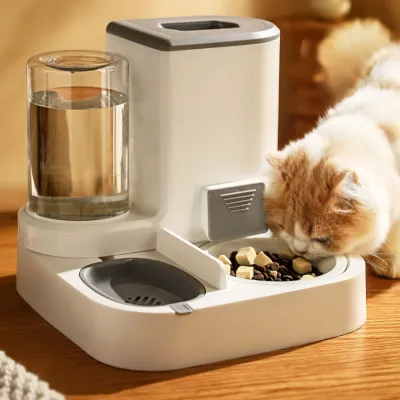 自動ペット給餌器給水器｜大容量 猫ちゃんのあごにニキビ防止