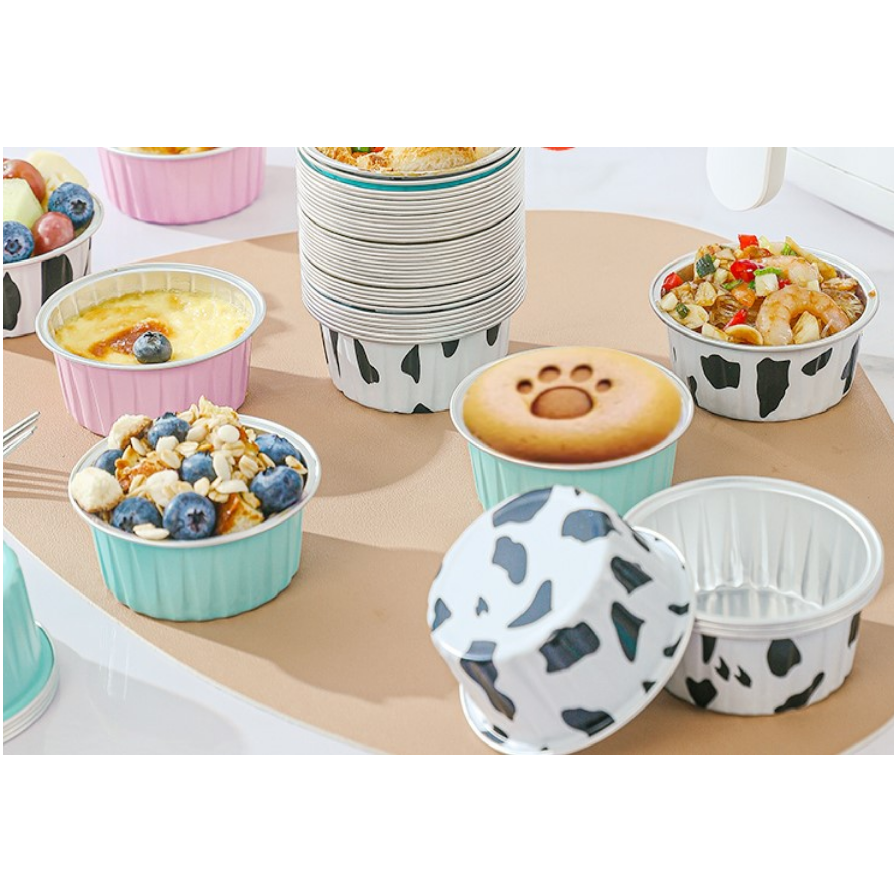 使い捨てマフィンライナーベーカップケーキ型（30個セット）｜カラフル 可愛い アルミ オーブン対応|undefined