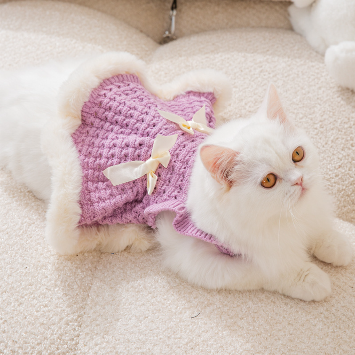 結び付きドレス 猫のドレス｜超かわいいペット服 柔らかい毛糸生地 