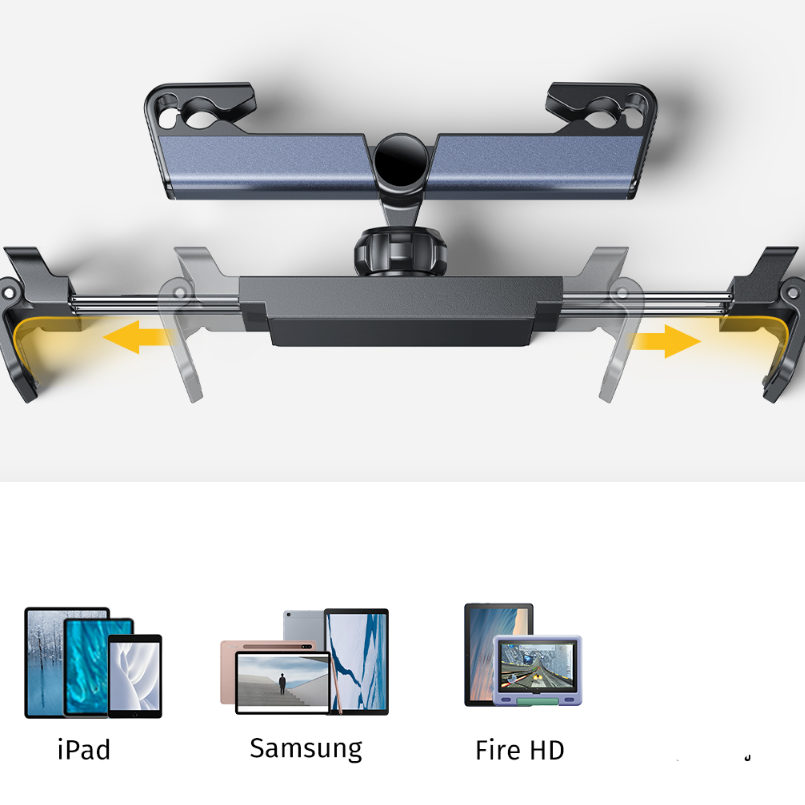車載タブレットホルダー｜後部座席用・360度回転・伸縮式・長距離の車での移動中に手を完全に離し、本を読んだり、映画を見たりして、快適な角度を提供できる|undefined