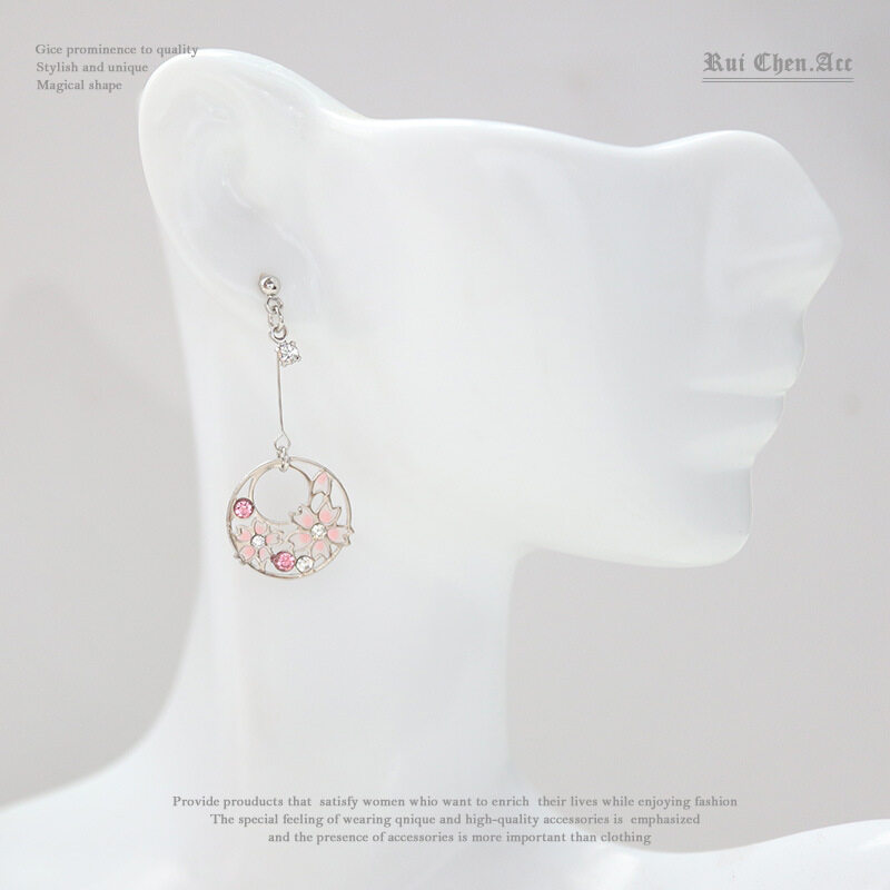 ピアス｜アクセサリー・イヤリング・桜・エナメル・S925シルバー・ノンホール・クリップタイプ|undefined