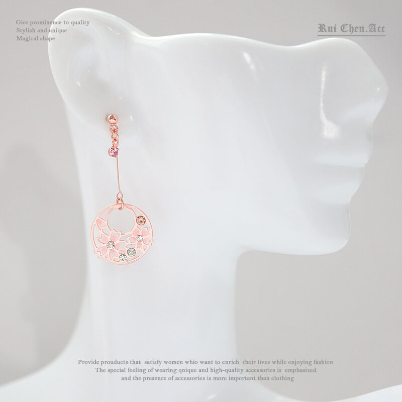 ピアス｜アクセサリー・イヤリング・桜・エナメル・S925シルバー・ノンホール・クリップタイプ|undefined