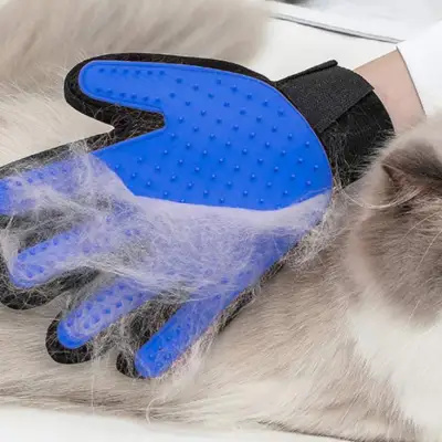 手袋式猫ブラシ｜肌に優しい素材 春の脱毛期対策 浮き毛取り 効率的に