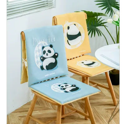 可愛いパンダの柄入り食卓椅子用座布団セット ｜バッククッションとシートクッションのセット