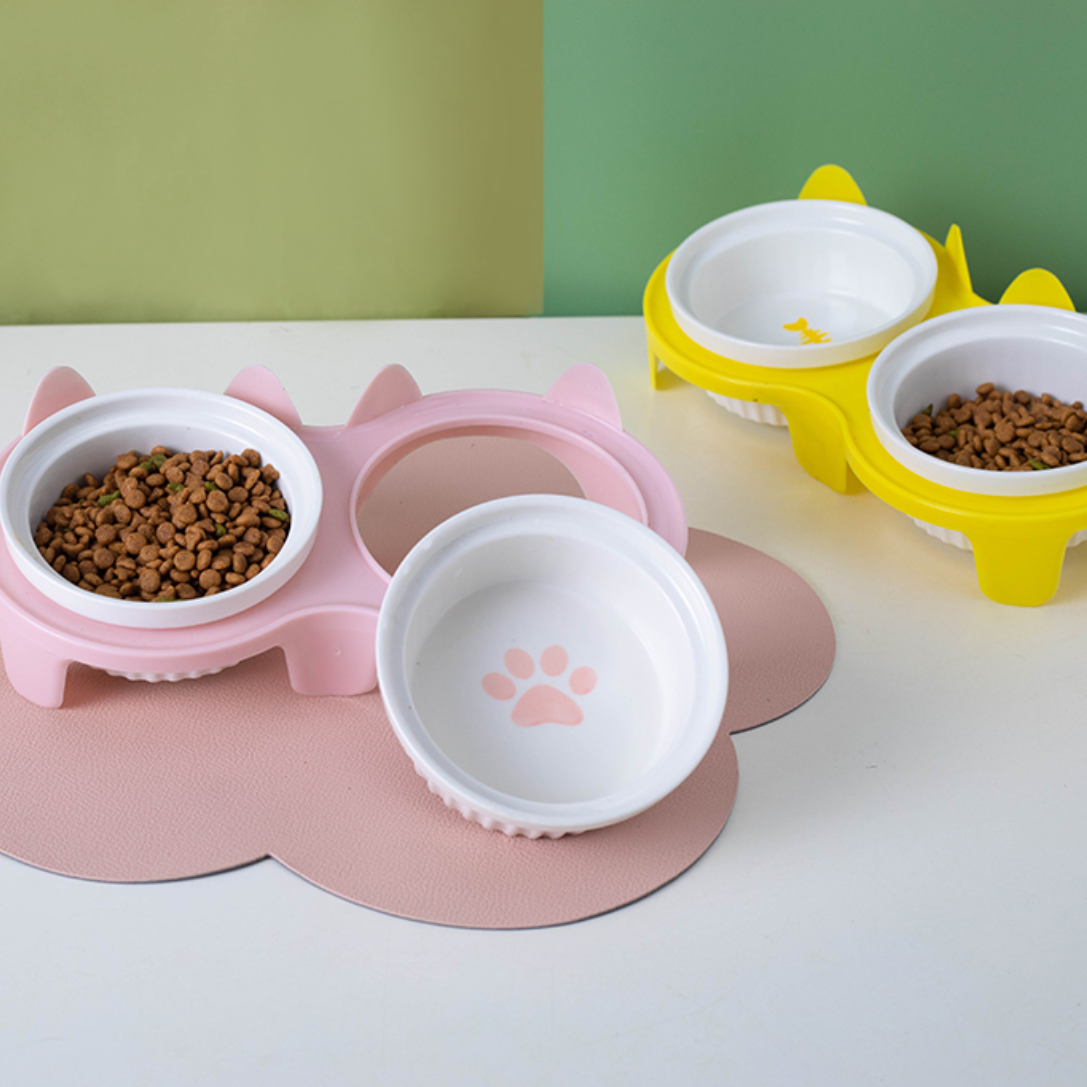 「コスパ最強」スタンド付き猫用フードボウル｜ペット皿 転倒防止設計