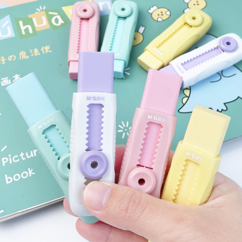 「グリーン＋ピンクセット」消しゴム 小学生 可愛い 文房具 2色セット｜取り出し簡単で、とっても使いやすい|undefined