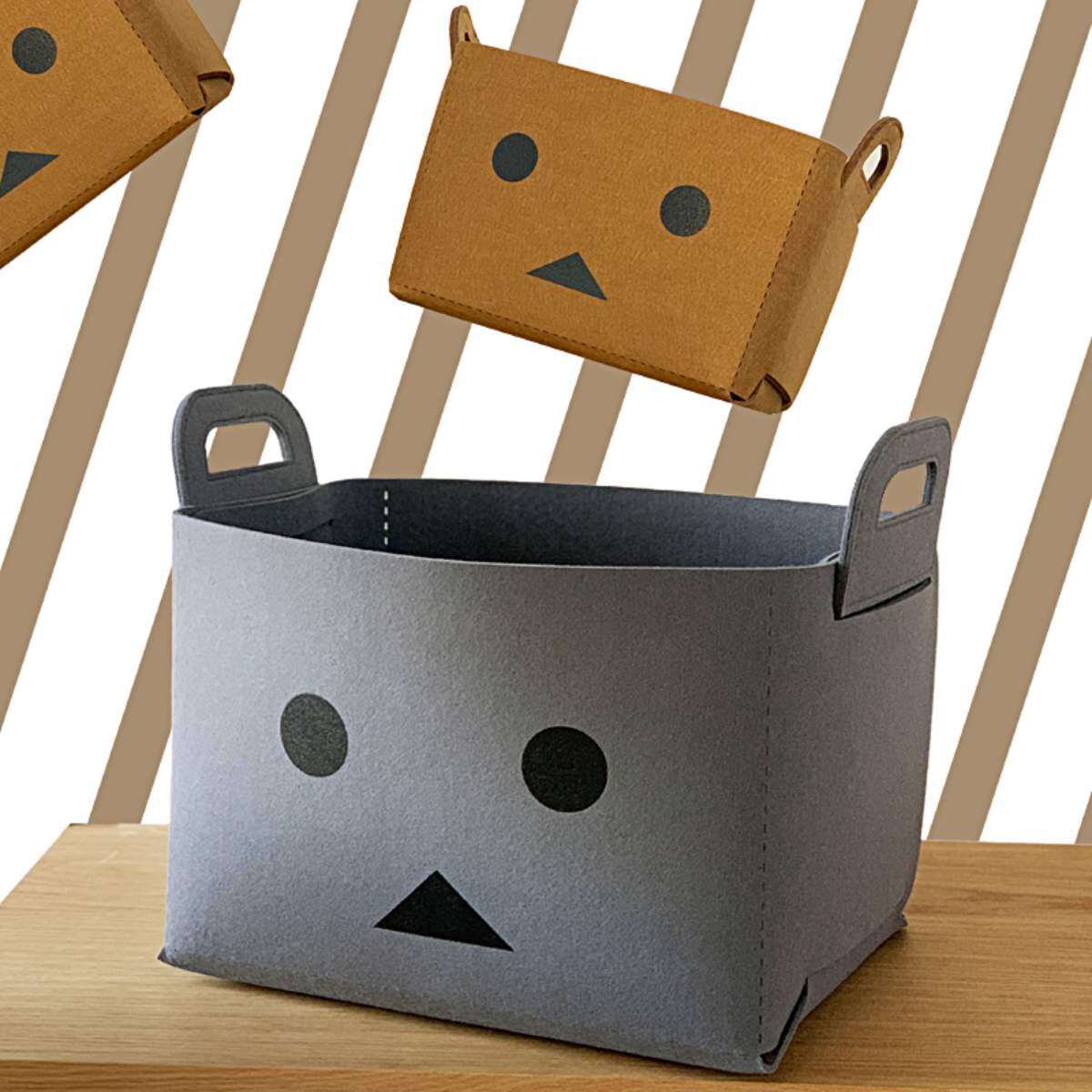 収納ボックス 取っ手付き 小物入れ フェルト生地｜衣服やたまった書類、子供のおもちゃや小物入れとして、どんな用途にも幅広く対応|undefined