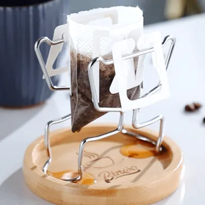 コーヒードリップバッグホルダー｜雑味のないクリアな味わいのコーヒーを淹れることができる｜木製コースター付き