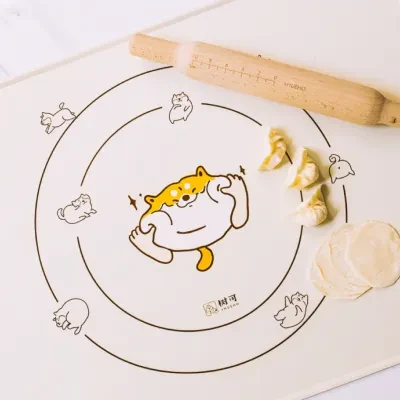 【樹可】柴犬・茶トラの柄入りベーキングマット（S/L）｜食品レベル シリコン製