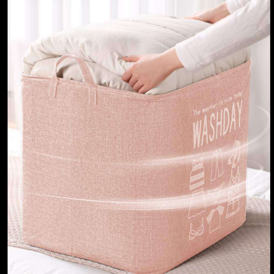 持ち手付きランドリーかご120L｜折りたたみ式 洗濯物バスケット 押入れ収納|undefined