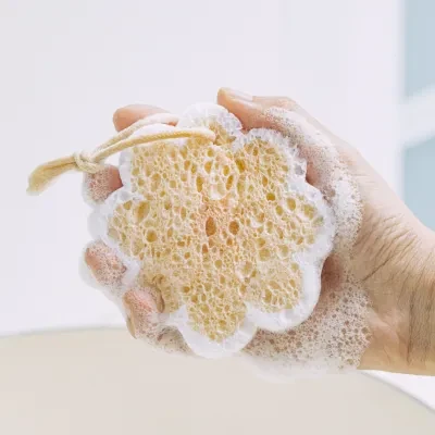 【樹可】「花時」生分解木繊維キッチンスポンジ｜可愛い花型