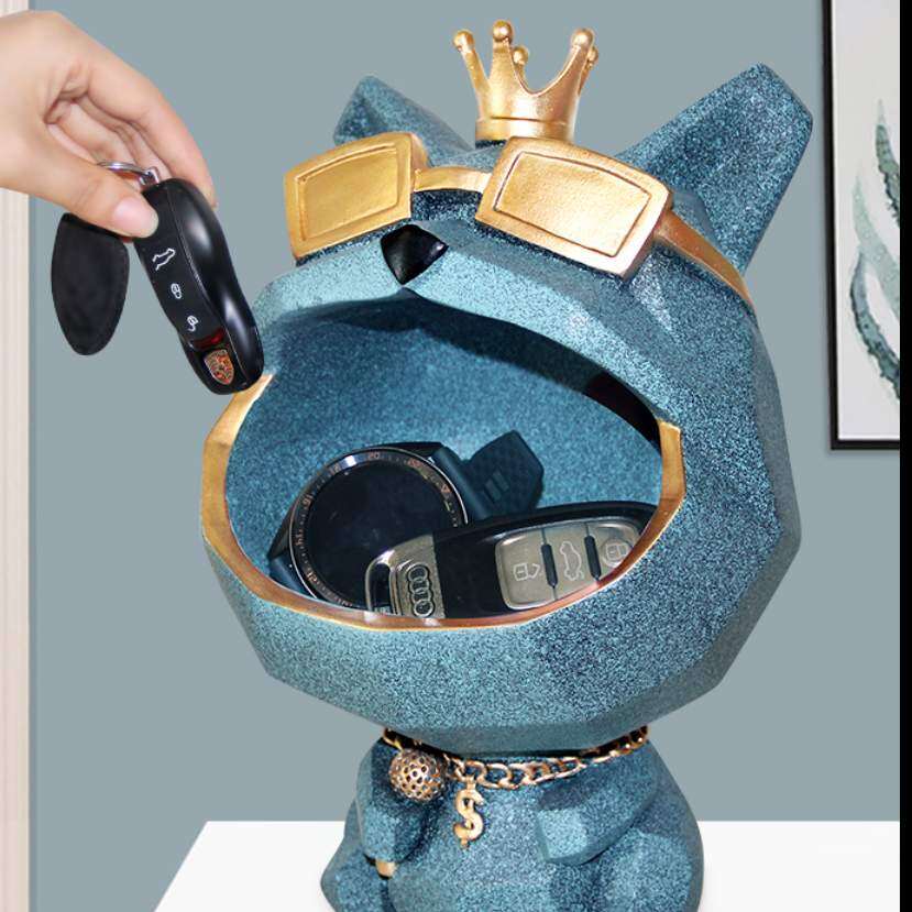 収納トレイ お皿 貯金箱 小銭ボックス 2in1 リエイティブ 飾り 卓上便利な収納 玄関に飾る 玄関置物 眼鏡置き 鍵/玄関のハンコ/印鑑/リモコン/化粧品/キャンディーなど小物収納