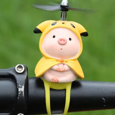 カワイイ豚ちゃん 自転車飾り｜一人で騎乗する時、カワイイ豚ちゃんを連れて一緒に一緒にのりましょう。