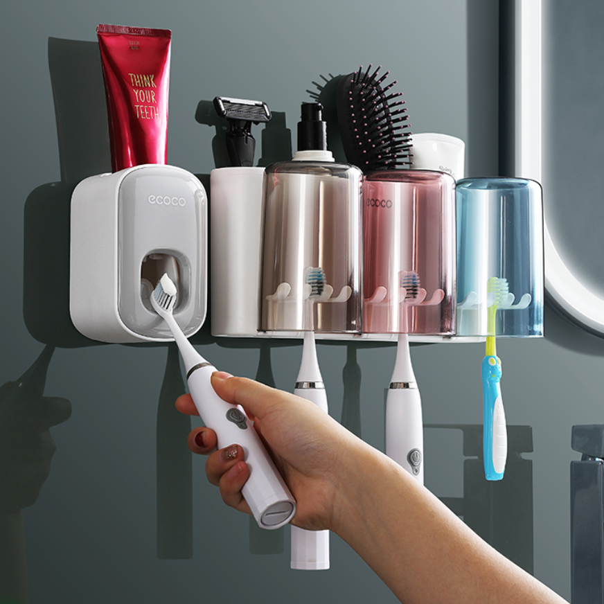 歯ブラシホルダー｜クリエイティブ壁掛け収納　自動歯磨き粉ディスペンサー　