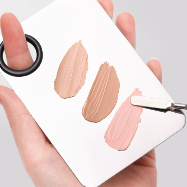 メイクパレット　収納バッグ付き｜ステンレス製　化粧品を素早くきれいに混ぜるために使用されます　軽量で使いやすいです|undefined