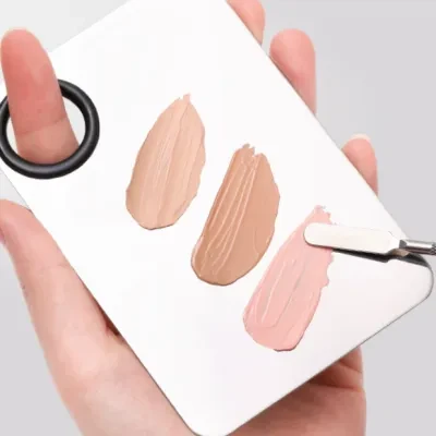 メイクパレット　収納バッグ付き｜ステンレス製　化粧品を素早くきれいに混ぜるために使用されます　軽量で使いやすいです