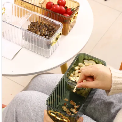 水切かご  箱｜二段長方形トレー 茶菓子 果物入れ プラスチック ナッツ 果物かご 卓上用品