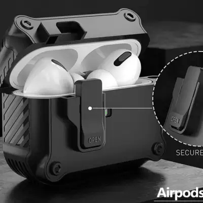  AirpodsPro2ケース｜ ロック機能 ワイヤレス充電　 紛失防止 　カラビナ付き 耐衝撃カバー 　衝撃吸収 