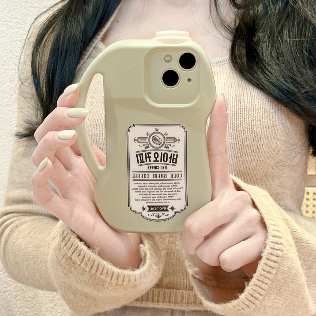 ボトルコーヒー・デザインのiPhoneケース｜特別なデザイン 面白いスマホケース iPhoneケース ハンドル付き|undefined