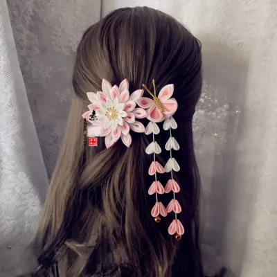 髪飾り｜手つくり・ヘアクリップ ・花火大会・和風ヘアアクセサリー ・七五三・和服・着物・浴衣・成人式・発表会 ・卒業式・袴・リボン