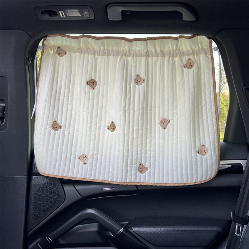 車用カーテン｜日よけ・かわいい・綿・布・動物・69*49cm|undefined