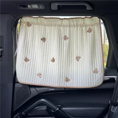 Explore 車用カーテン｜日よけ・かわいい・綿・布・動物・69*49cm