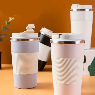motto 携帯しやすいタンブラー420ml｜ステンレス製 滑り止めリング付き 保温・保冷