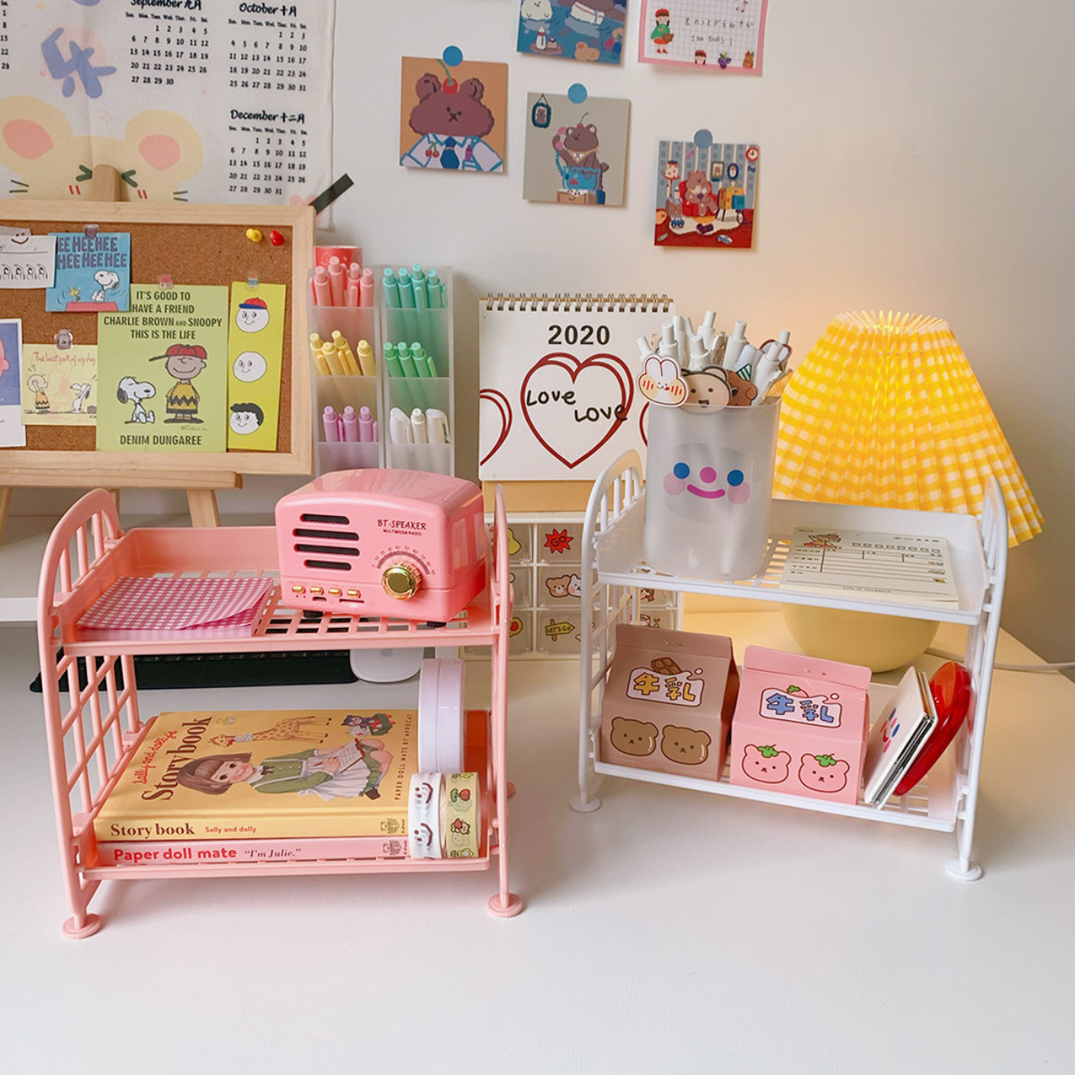  ミニ 収納 棚｜多機能 オフィス用品 かわいい 子供部屋 組み立て式|undefined