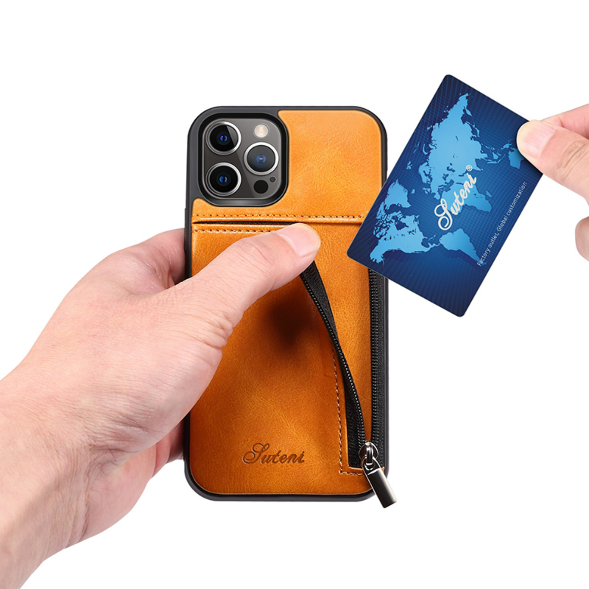 「4カラー」片マチファスナーポケットが付いたiPhoneケース｜お財布をあまり使用しない、キャッシュレス派にはおすすめのiPhoneケース|undefined