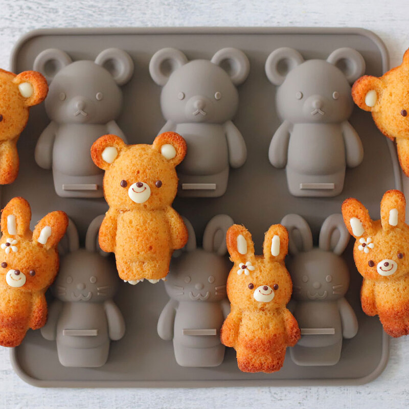 超かわいい3D熊・パンダ・栗のマフィン型|ケーキ型 マドレーヌ 超かわいい3D熊・パンダ・栗のマフィン型|ケーキ型 マドレーヌ