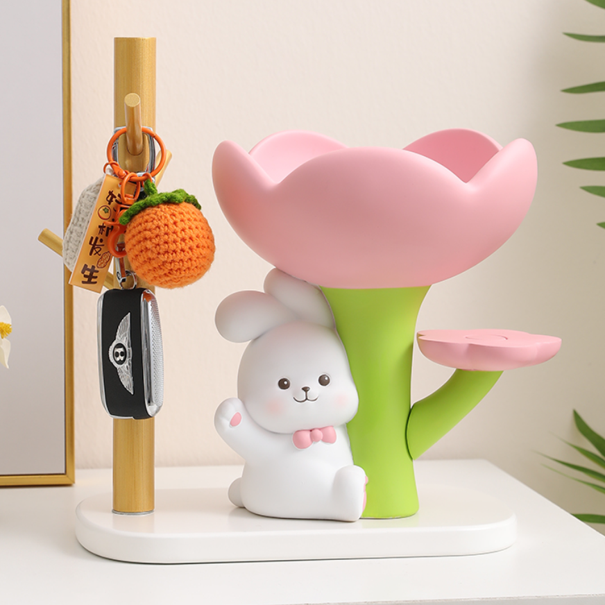 花をあげるうさぎちゃん｜うさぎ・収納・おしゃれ・かわいい・玄関・小物