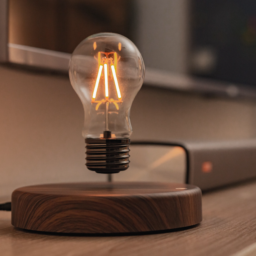『人気応援商品』レトロ風磁気浮上LEDランプ｜電磁石と電磁誘導でライトが浮遊しながら光る、不思議なテーブルライト！