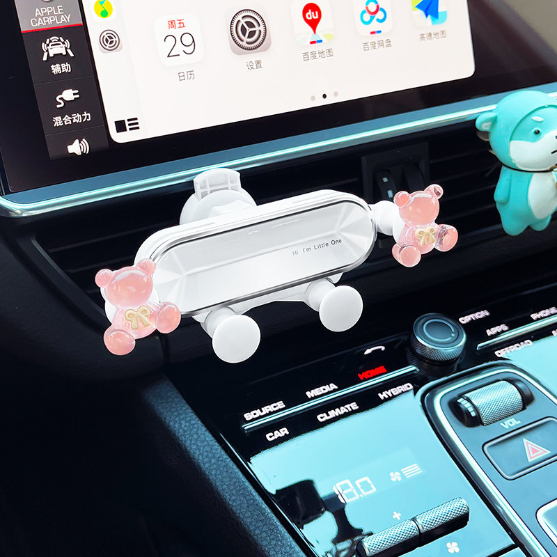 透明なかわいいクマの車載スマホスタンド｜片手使用可能で便利|undefined