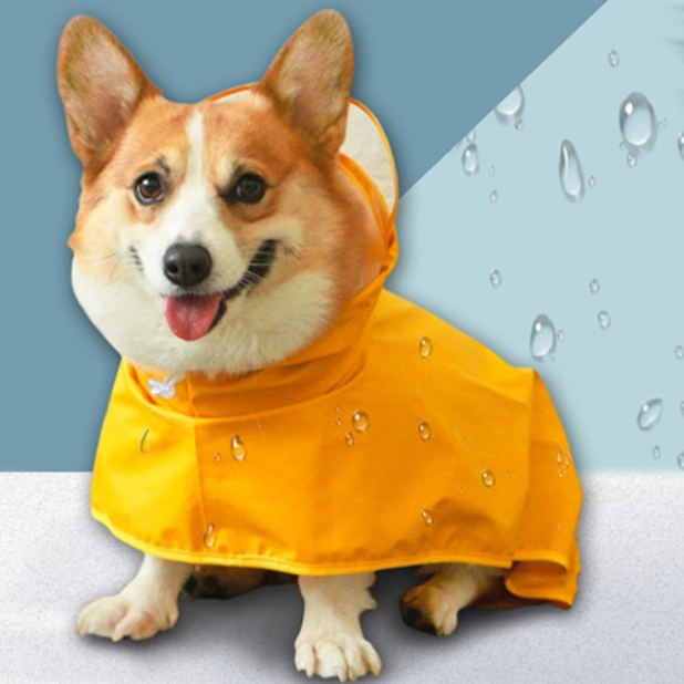 犬用レインコート｜犬用カッパ 防水 ペット服 雨具 帽子付 マジックテープ|undefined