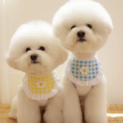 かわいい犬用涎掛け｜マフラー首回り調整可能 柔らかい素材