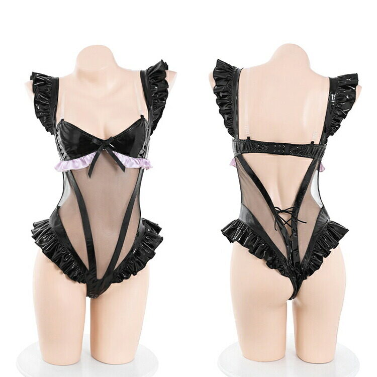 【日本国内発送】sexyさ全開の黒猫風のコスチューム 5点セット｜ベビードール・レオタード・コスチューム・コスプレイヤー・黒猫・萌え系・カワイイ・ポイント消化|undefined