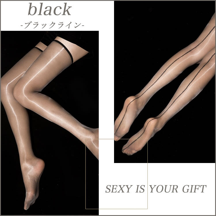 【日本国内発送】一本ライン付きで魅惑の光沢のあるストッキング｜ライン付きストッキング・ニーハイ・光沢・透け感・足ライン・美脚・ポイント消化|undefined