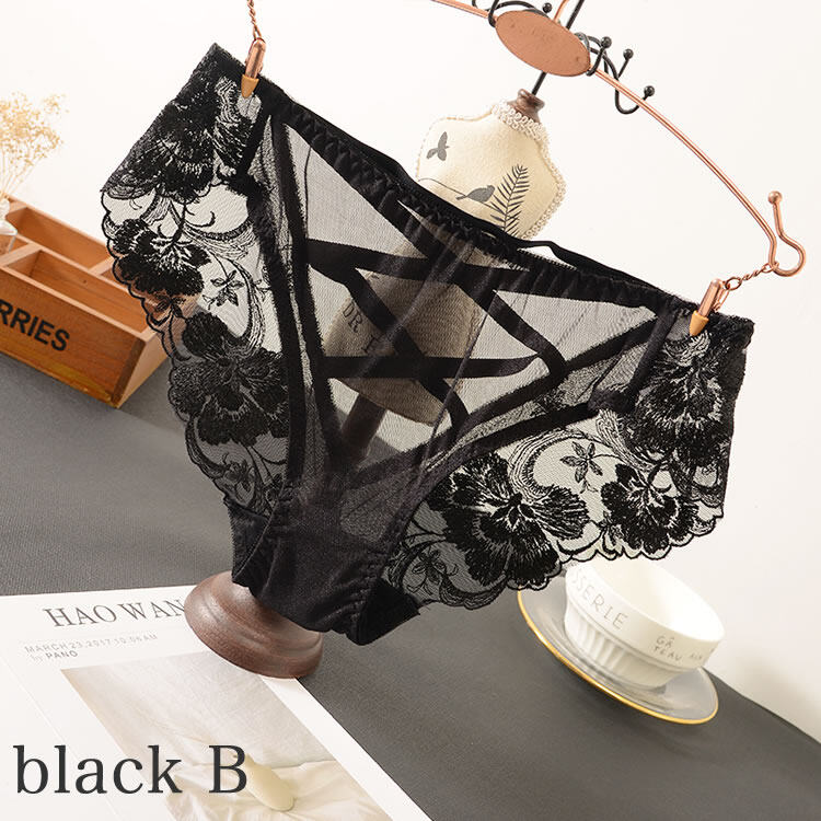 【日本国内発送】8色のアサガオの花柄刺繍がクールセクシーなショーツ｜セクシー ショーツ・花柄刺繍・8色・花柄刺繍・ポイント消化|undefined