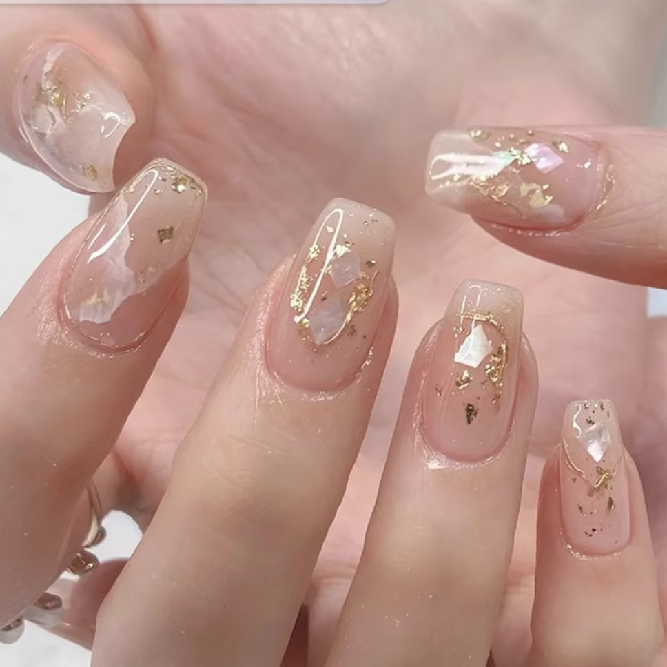 💅ネイルチップ｜大理石のような柄　手作りネイルチップ　重複使用|undefined