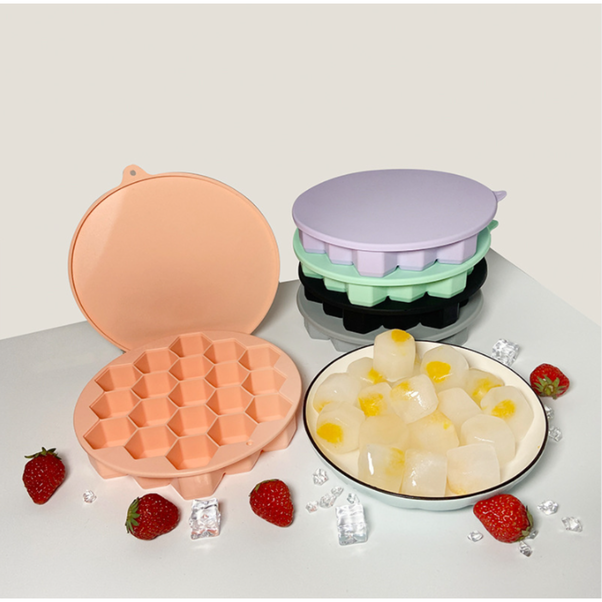 夏のヒット商品！ハニカムアイストレイ！収納も簡単！家庭用製氷皿！|undefined