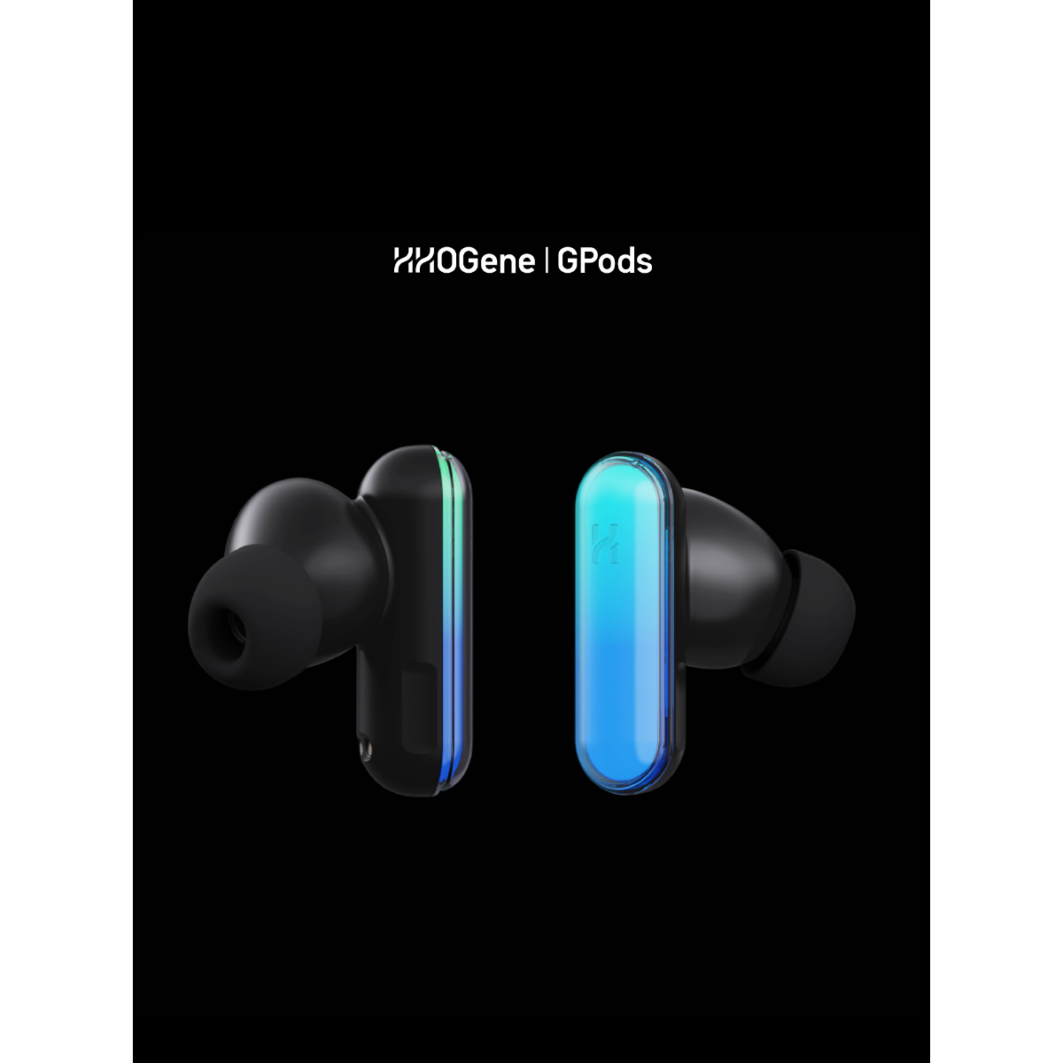 「日本初上陸のスマートライトイヤホン」 HHOGene GPods ミニセット イヤホン＋1個シェル｜優れた音質&豊かな機能以外にも綺麗に光るのが特徴。|undefined