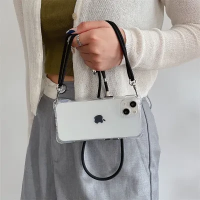スマホケース丨iPhone ストラップ付き 長さ調節可能 型掛け