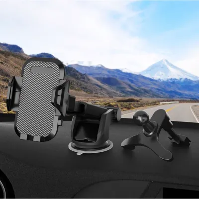 車載用スマホホルダー丨強力吸盤＋吹き出し口 伸縮アーム 360°回転可能