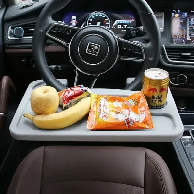 車用トレイ ハンドルテーブル丨両面使える 運転席用 食事 事務作業 車中泊 