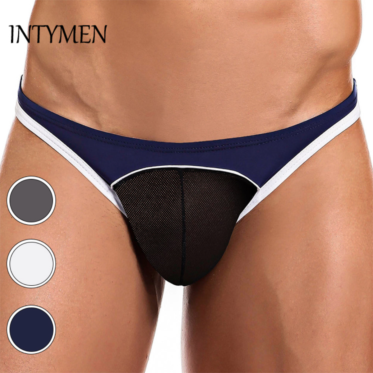 「日本国内発送」INTYMEN/Gorgeous Thong メンズ 高級生地 ローライズ 吸水速乾 セクシー下着 肌触 ストレッチ ジム 運動 通気性 Tバック フロント半透明感 | ファッション | 7sGood通販