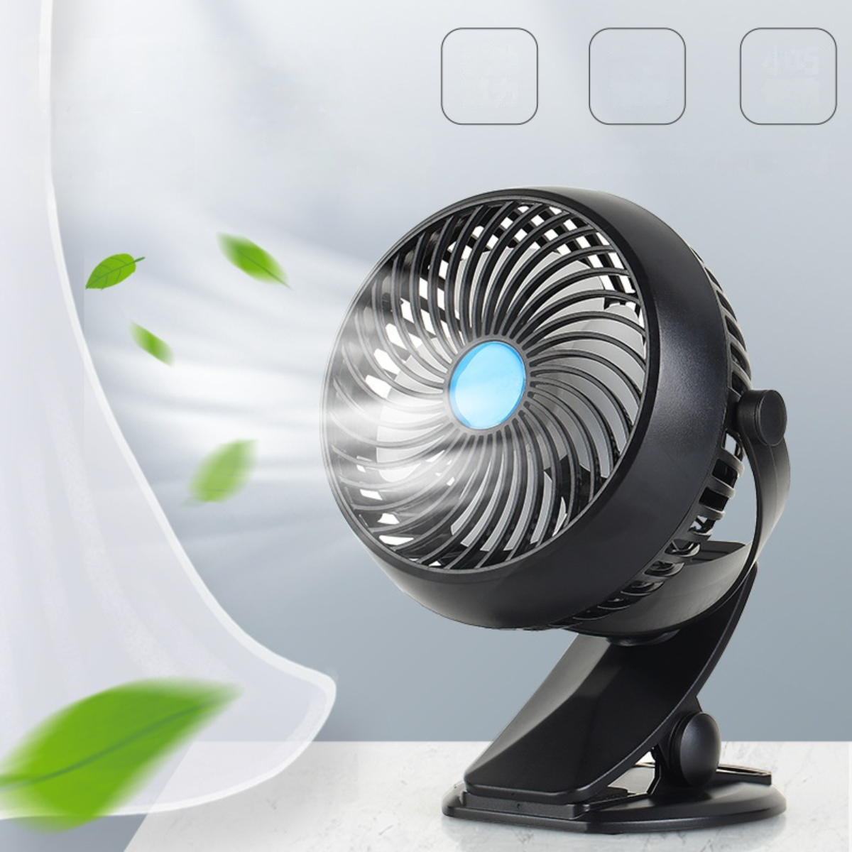 充電式クリップ扇風機｜卓上扇風機大風量 360度角度調整 静音設計|undefined