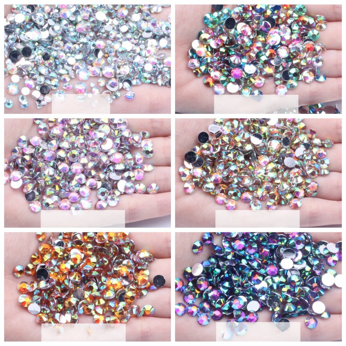 カラフルな平底樹脂ドリル2-6MM14ファセット多色DIYネイルアートアクセサリー|undefined